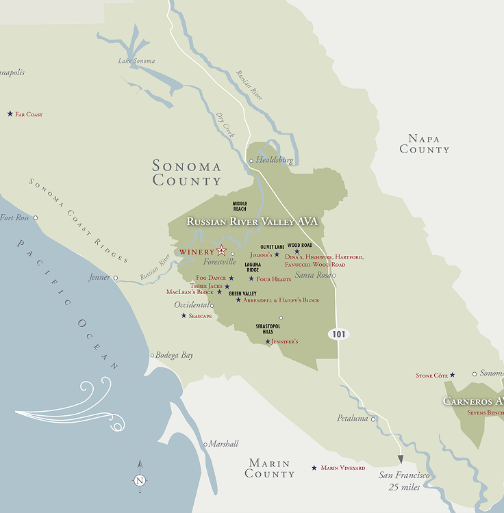 Russian River Valley AVA map